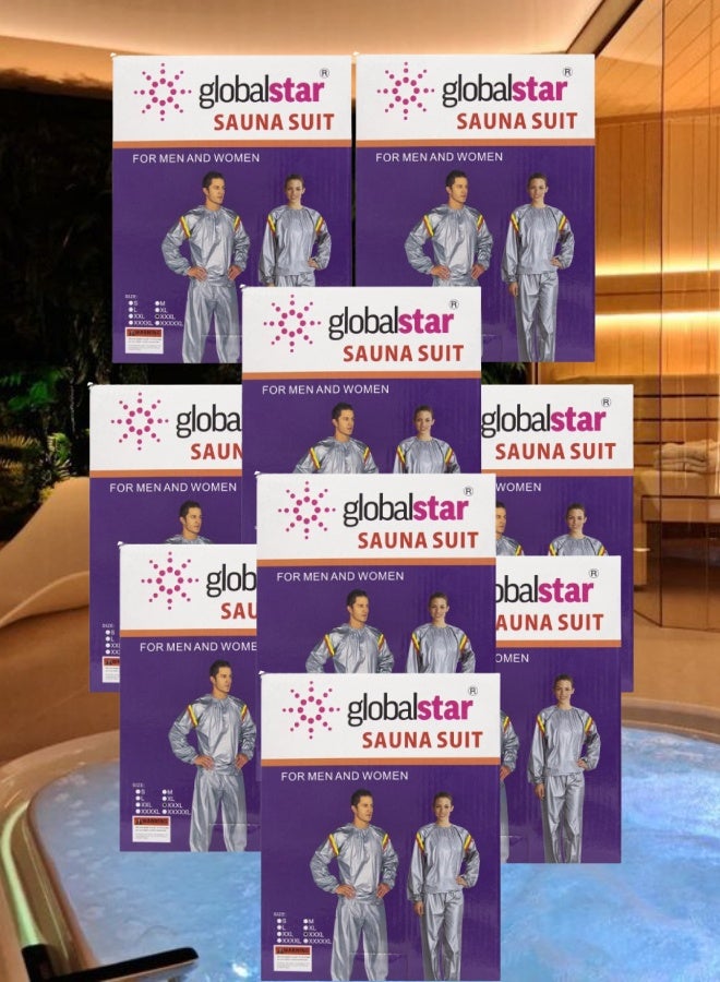 Global Star 9 Pieces Sauna Suit XXXL For Men And Women - Image 1