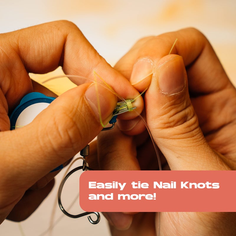 HOOK-EZE New All in One Nail Knot Tying Tool | Pack of 2 | Protect from Fish Hooks | Tie Fishing Knots Easily | Cool Gadgets | Ice & Fly Fishing Gifts & Accessories for Beginner Anglers - Green - Image 5