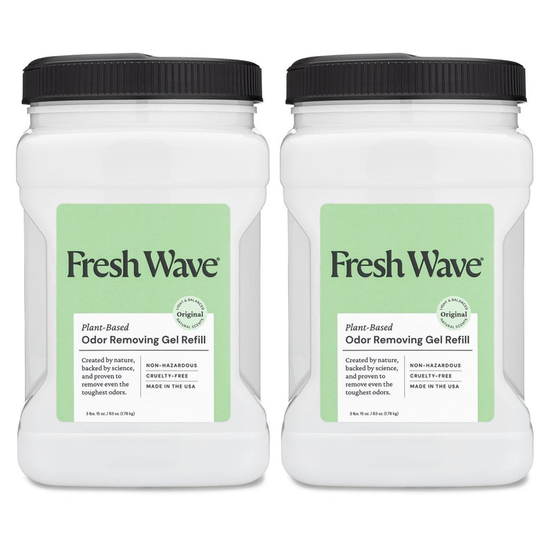 Fresh Wave Odor Removing Gel Refill, 63 oz., Pack of 2 - Safer Odor Absorbers for Home, Natural Plant-Based Odor Eliminator, Every 15 oz. lasts 30-60 Days, For Cooking, Trash & Pets - Image 1