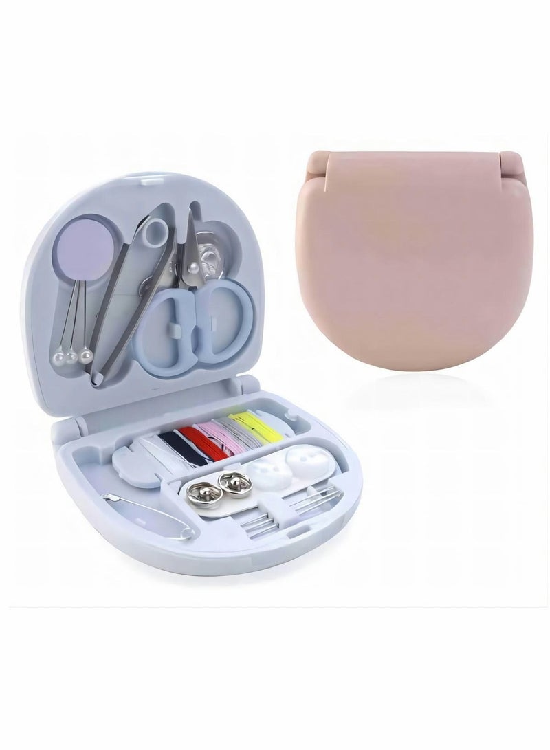 Y&D Min Travel Sewing Kit, 2 Pack Portable Tool Kits with Threads Scissors Hand Needles, Plastic Kit Box DIY Supplies Beginner Friendly Emergency Repair - Image 1