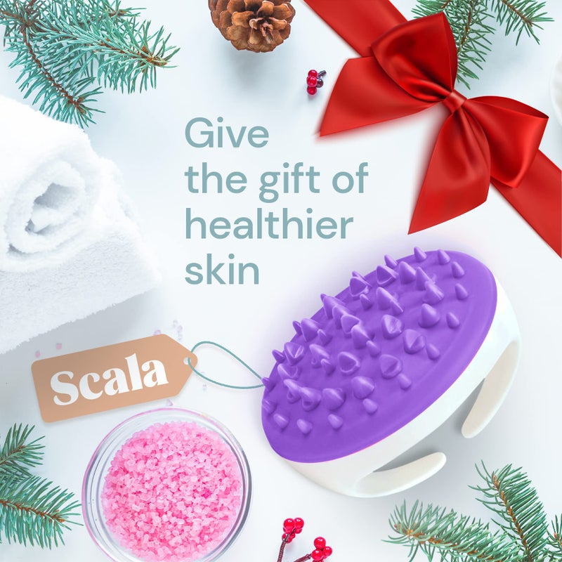 Scala Silicone Cellulite Massager, Bath Shower Scrubber Accessories, Bathroom Toys, Cellulite Remover, Body Massager Tool, Exfoliator, Fat Roller Use with Creams and Oils, Purple - Image 2