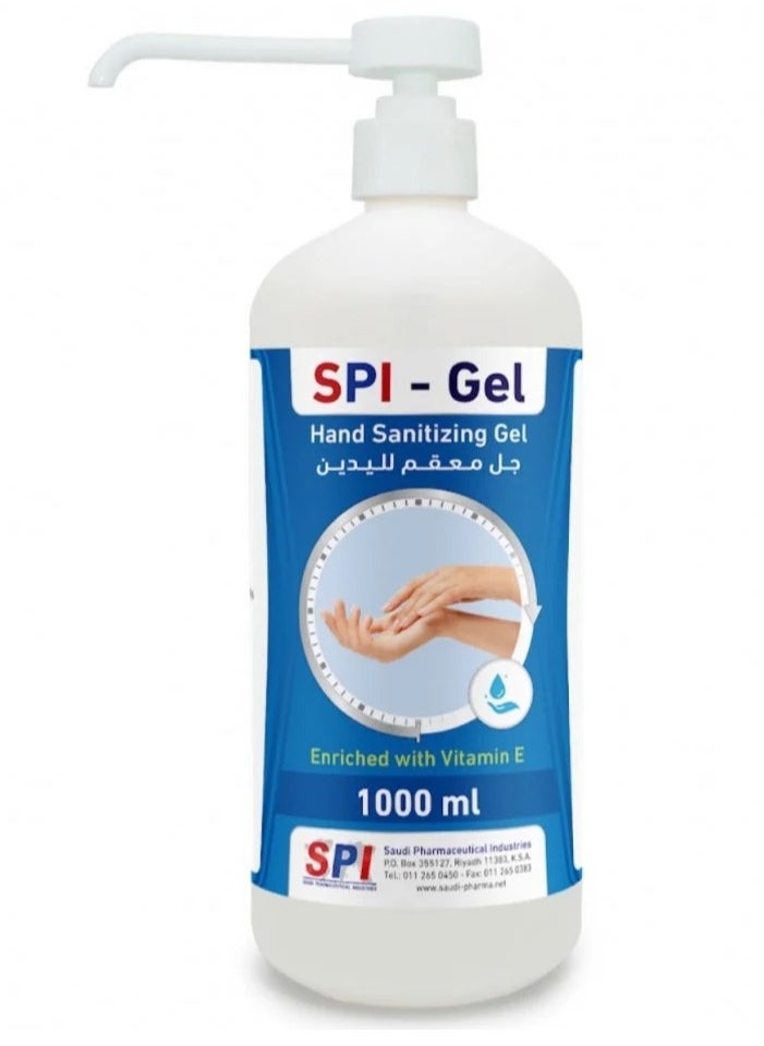 SPI - SPI Hand Sanitizer Gel 1000 ML Enriched With Vitamin E Contains 70% Ethanol Alcohol - Image 1