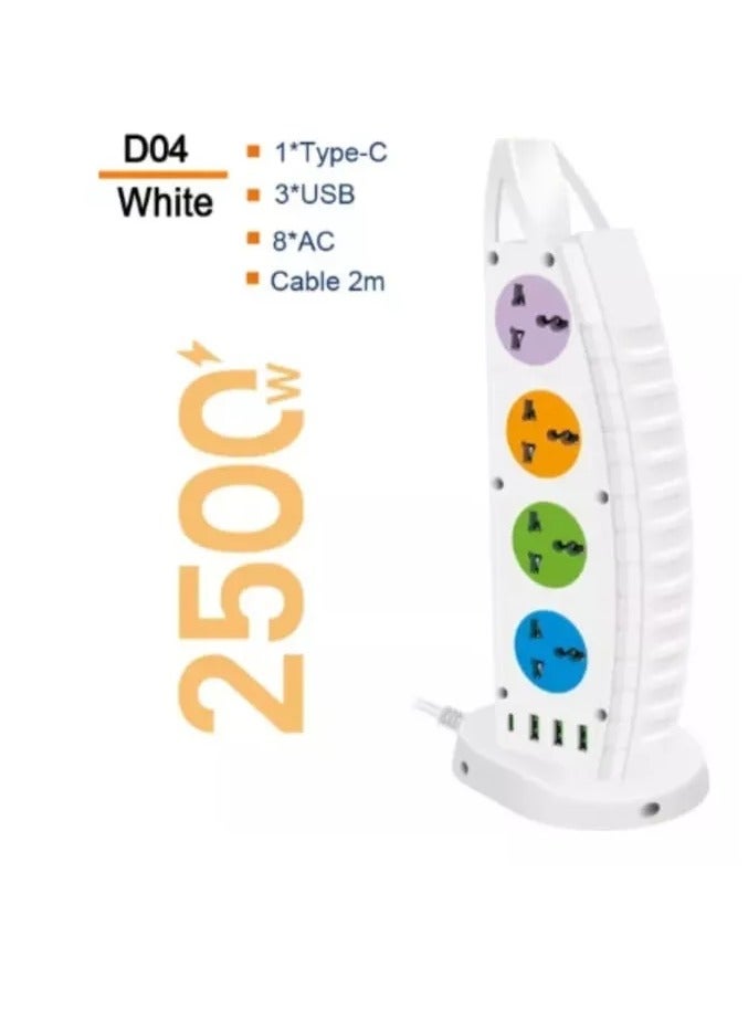 T G Smart Home Systems Styles 2500W 4 Power Socket White - Image 1