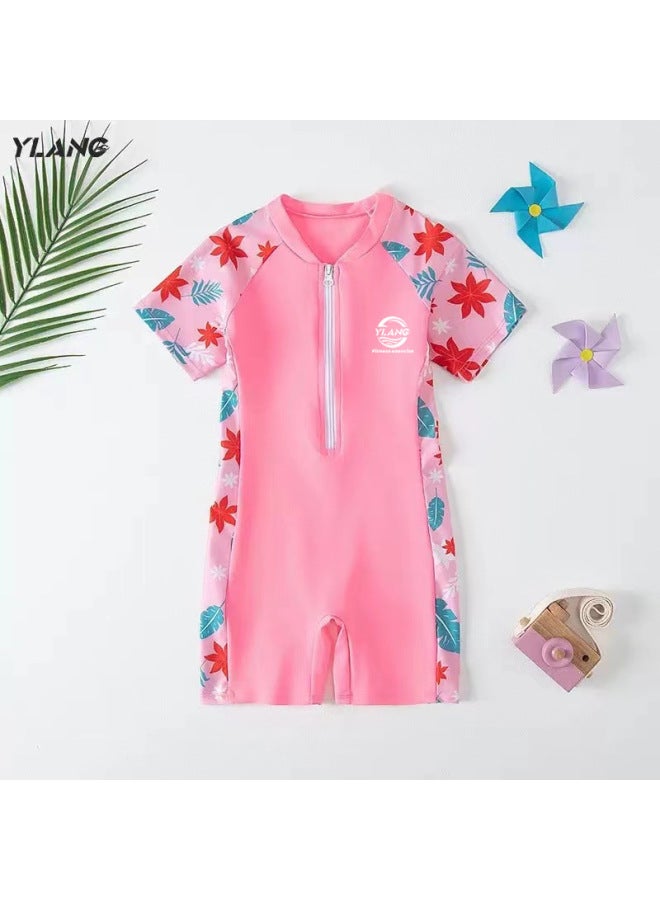 Children's Swimwear Girls' Boys' Girls' Swimwear New Style Baby Middle And Big Kids Student Sports One-piece Swimming Trunks For Boys