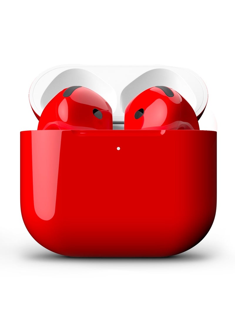 Craft Merlin Craft Customized Apple AirPods 4 ANC Wireless Earbuds – Red Glossy - Image 1