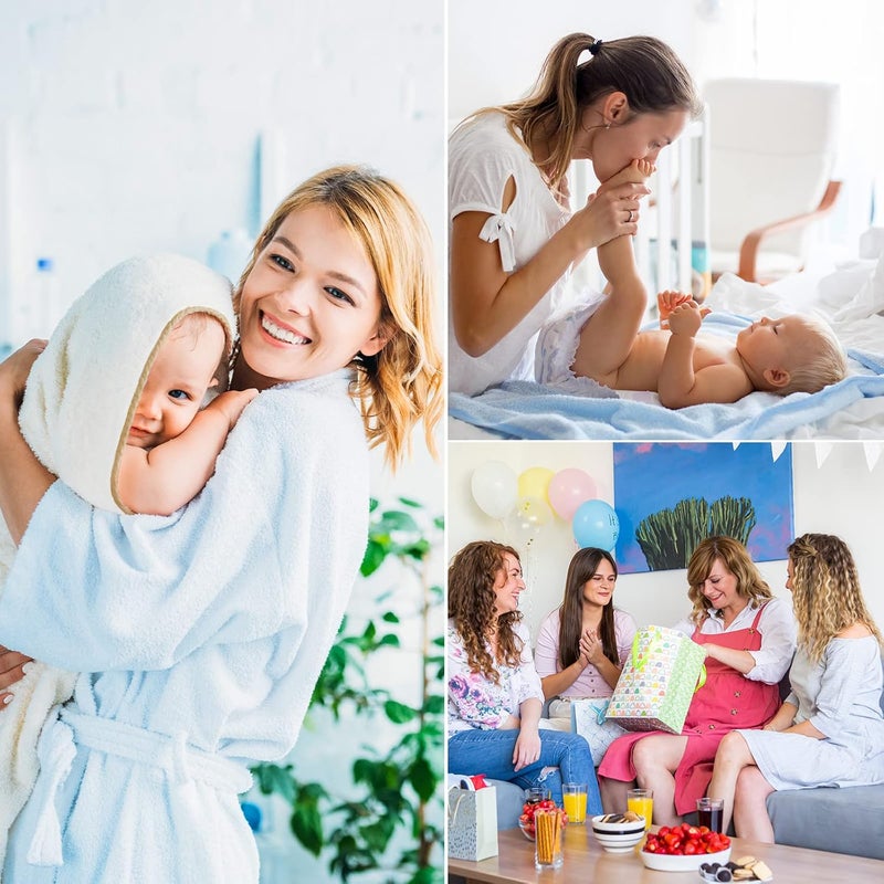 Moukeren 15 Pcs Baby Bath Towel and Washcloths Set Includes 3 Pcs Newborn Hooded Towels and 12 Pcs Newborn Washcloths Absorbent Coral Fleece for Baby Toddler Boy Girl Infant Essentials Gift - Image 5