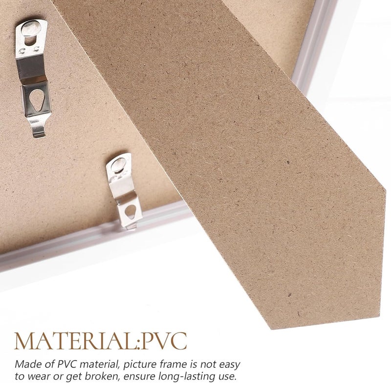 إطار صور زخرفي من Ciieeo 5 قطع مقاس 5x7 بوصة إطارات صور بيضاء من PVC للتعليق على الحائط والوقوف على المكتب لغرفة المعيشة غرفة النوم ديكور المنزل - Image 3