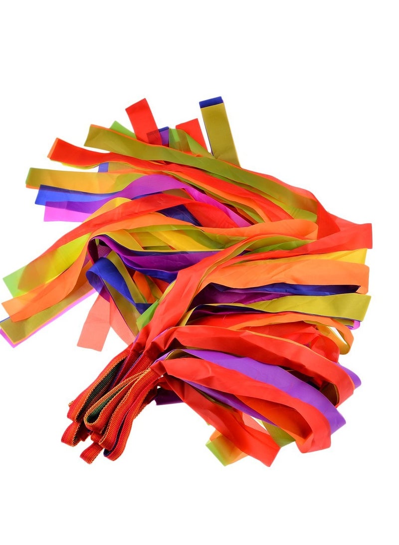 Generic 12 Pcs Rainbow Rhythm Ribbon Dance Wand Gymnastics Toys for Kids  - Image 3