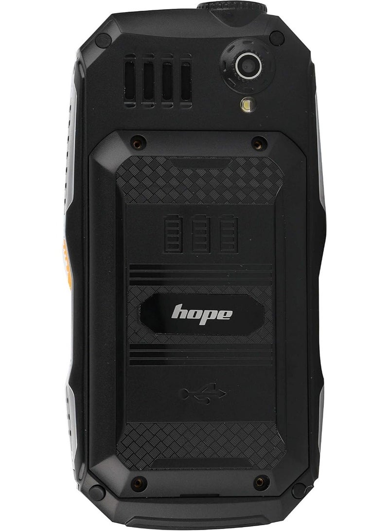 Hope K19 is a rugged phone with essential features: a 2.4-inch high-resolution display, a long-lasting 22,000 mAh battery, support for 4 SIM cards, and Bluetooth connectivity. It’s a classic and reliable rugged phone. - Image 2