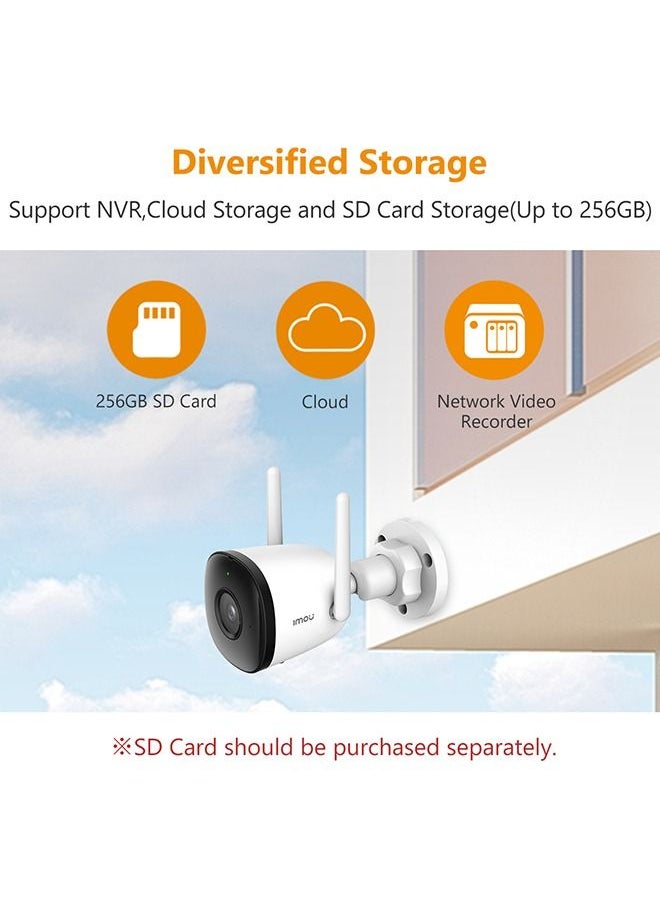IMOU - 2MP IP67 Outdoor Security Camera/Up to 256GB SD Card/ Human Detection/Motion Detection/Built-in Spotlight/ Built-in Hotspot/Audio Recording/ Bullet 2C - Image 1