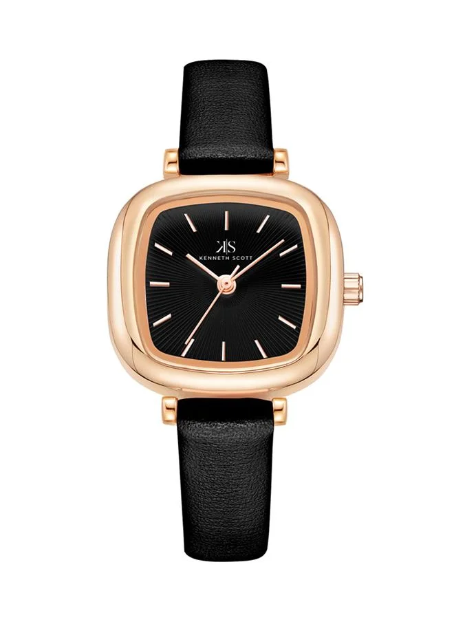 KENNETH SCOTT Kenneth Scott K22525-RLBB Women's Analog Display Watch & Polyurethene Strap Black