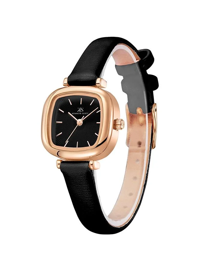KENNETH SCOTT Kenneth Scott K22525-RLBB Women's Analog Display Watch & Polyurethene Strap Black