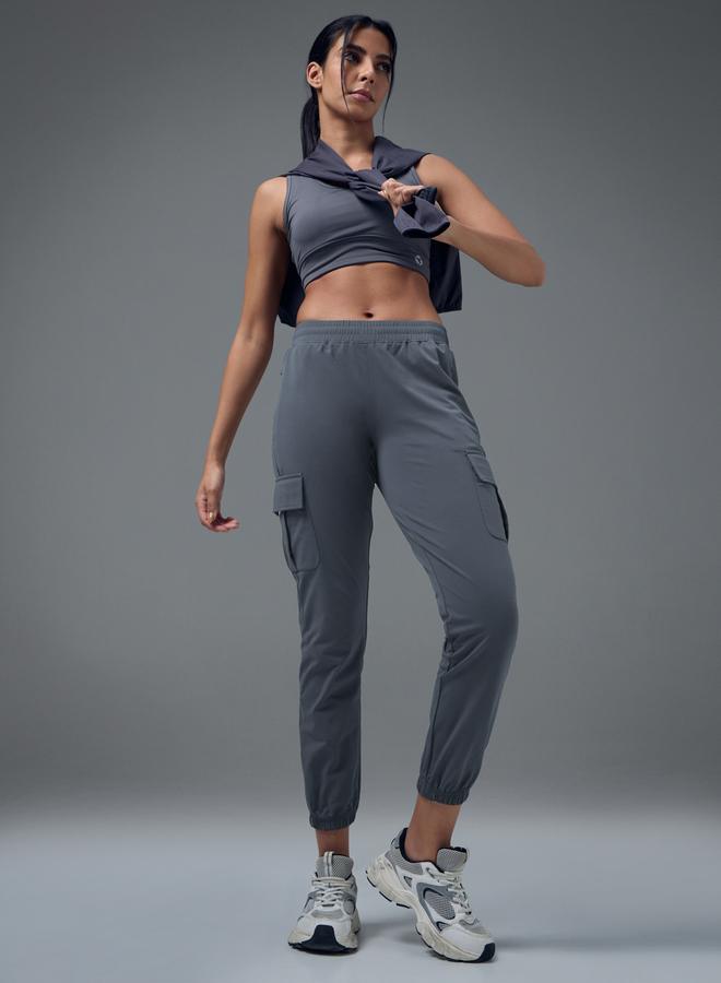 Technosport Slim Fit Solid Cargo Joggers with TECHNO GUARD - Image 1