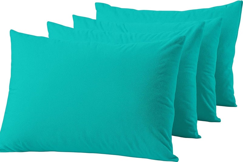 Trance Ultra Soft Terry Waterproof Pillow Protector Cover with Zipper | Dust Mite - Bed Bug Protection | Oil and Water Spill Protection Covers (Standard 18 x 28 inch - Turquoise) - Pack of 2 - Image 3