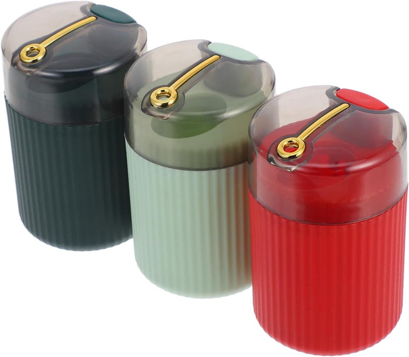 Pop-up Toothpick Dispenser Box 3pcs Push-type Toothpick Holder Organizer for Home Kitchen Restaurant in Dark Green Light Green and Bright Red - Image 1