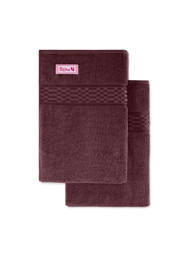 BYFT Home Ultra (Burgundy) Premium Cotton Bath Sheet (90 X 180 Cm-Set Of 1) Highly Absorbent, High Quality Bath Linen With Checkered Dobby 550 Gsm - Image 5