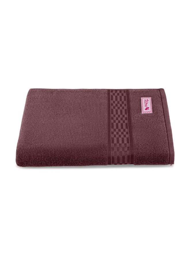 BYFT Home Ultra (Burgundy) Premium Cotton Bath Sheet (90 X 180 Cm-Set Of 1) Highly Absorbent, High Quality Bath Linen With Checkered Dobby 550 Gsm - Image 2