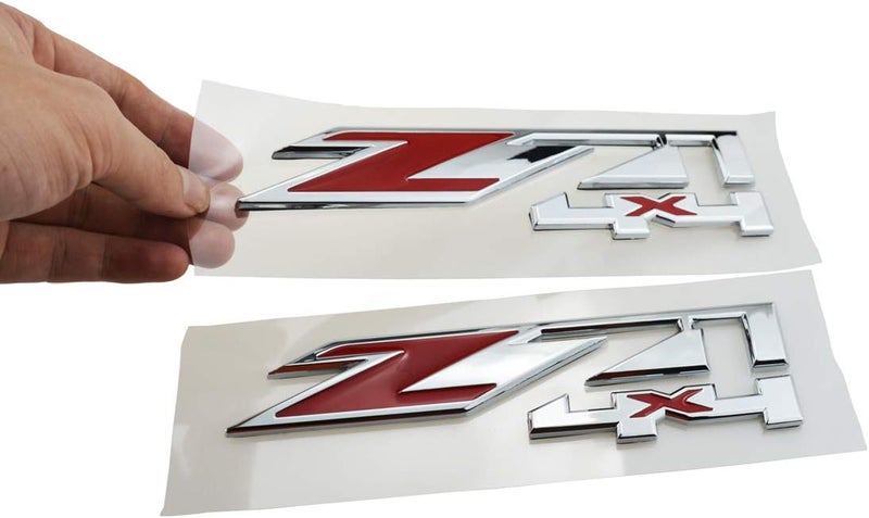 2x Z71 4x4 badges compatible with badges, suitable for Silverado Sierra Tahoe (red chrome plated) - Image 5
