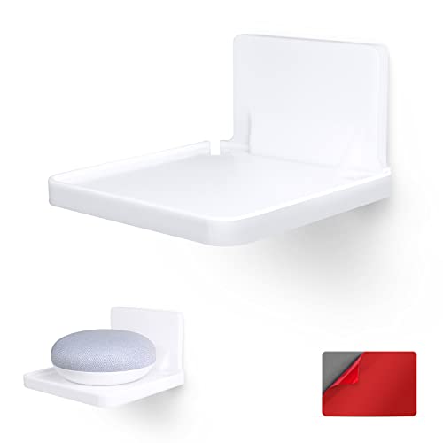 BRAINWAVZ Drill Free Wall Mount Shelf for Security Cameras, Baby Monitors, Speakers & More, Universal Holder, Strong Adheasive, Easy to Install, No Mess, Screwless (White) - Image 1