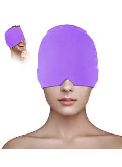 SYOSI Ice Head Wrap, Form Fitting Gel Headache/Migraine Relief Hat, Cold Therapy Migraine Mask, Comfortable & Strechable Pack Eye Mask for Puffy Eyes, Tension, Purple  - Image 1