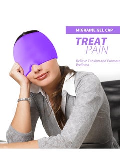 SYOSI Ice Head Wrap, Form Fitting Gel Headache/Migraine Relief Hat, Cold Therapy Migraine Mask, Comfortable & Strechable Pack Eye Mask for Puffy Eyes, Tension, Purple  - Image 5