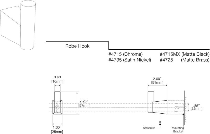 Gatco 4715 Bleu Robe Hook Chrome - Image 4
