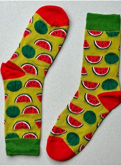 The Socks Hype Cotton Soft Funny Socks for Men Women | Watermelon Slice Casual Crew Socks | Cute Cartoon Colorful Patterned Cotton Blend Ankle Dress Socks  - Image 1