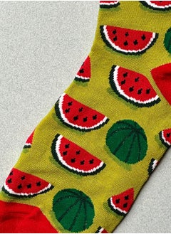 The Socks Hype Cotton Soft Funny Socks for Men Women | Watermelon Slice Casual Crew Socks | Cute Cartoon Colorful Patterned Cotton Blend Ankle Dress Socks  - Image 3