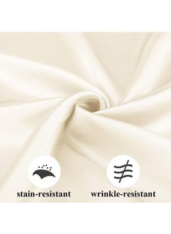Generic Satin Napkins Square Table Napkins 10 Pcs 17x17" Soft Dinner Napkins Elegant Silk Napkins for Dinner Wedding Parties Soft Smooth Fabric Washable Napkins for Parties Weddings and Dinners (Ivory)  - Image 2