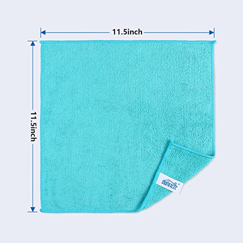 HOMEXCEL Microfiber Cleaning Cloth,12 Pack Cleaning Rags, Cleaning Towels with 4 Color Assorted, 11.5"X11.5"(Green/Blue/Yellow/Pink) - Image 2