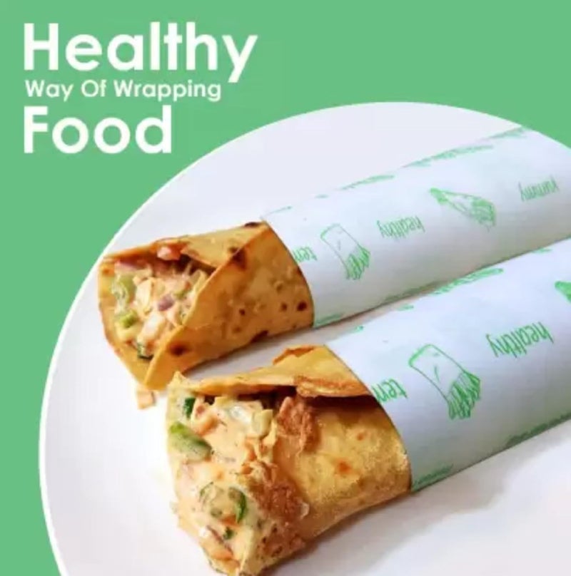 TRIKUTA Food Wrapping Paper Roll Wrap Roti Parantha Sandwich and Burger Keep Food Safe Fresh Oilproof Reusable Paper Wrap Paper Foil 500GM E1