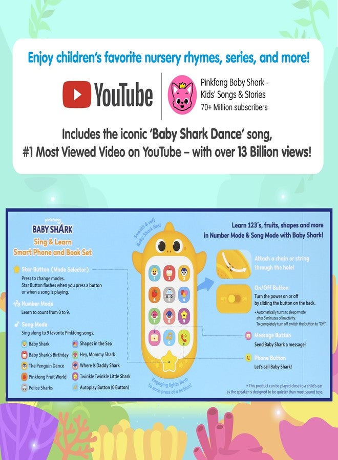 Pinkfong Baby Shark Sing & Learn Smart Phone and Book Set: Interactive Learning Toys with Sound and Music, Ideal Educational Gifts for Kids - Image 5