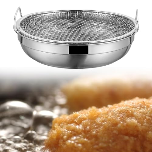 Kruvad Stainless Steel Mesh Colander Bowl Set Oil Draining Basket for Fries Foods & Snacks Compact Space-Saving Kitchen Strainer Drip Tray Lightweight & Easy Storage for Healthy Cooking Kitchen - Image 4