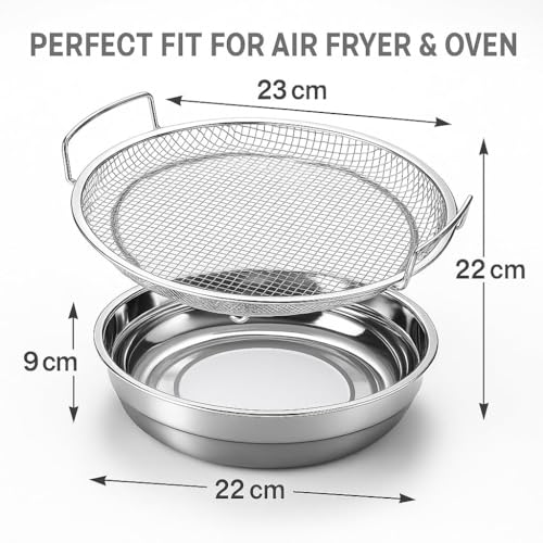 Kruvad Stainless Steel Mesh Colander Bowl Set Oil Draining Basket for Fries Foods & Snacks Compact Space-Saving Kitchen Strainer Drip Tray Lightweight & Easy Storage for Healthy Cooking Kitchen - Image 2