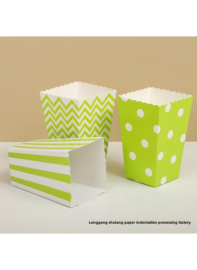 Spot Popcorn Box E-commerce Hot-selling Quality Assurance Can Pass The Eu Detection Food Grade-Color:Rose Gold Diagonal Stripes-Specifications:5*7*11.5cm Unfolded Size