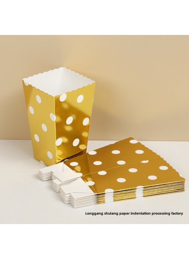 Spot Popcorn Box E-commerce Hot-selling Quality Assurance Can Pass The Eu Detection Food Grade-Color:Rose Gold Diagonal Stripes-Specifications:5*7*11.5cm Unfolded Size