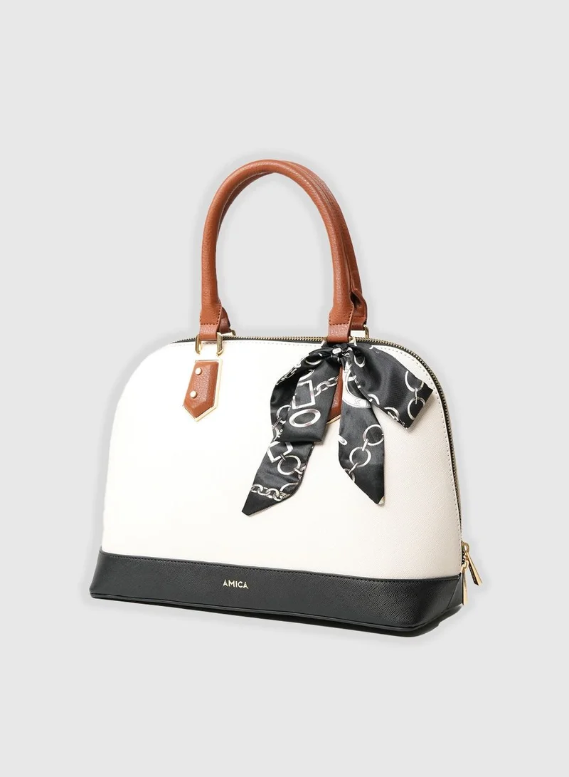AMICA AMICA Balia Women’s Dome Shaped Satchel Handbag with Detachable Shoulder Strap
