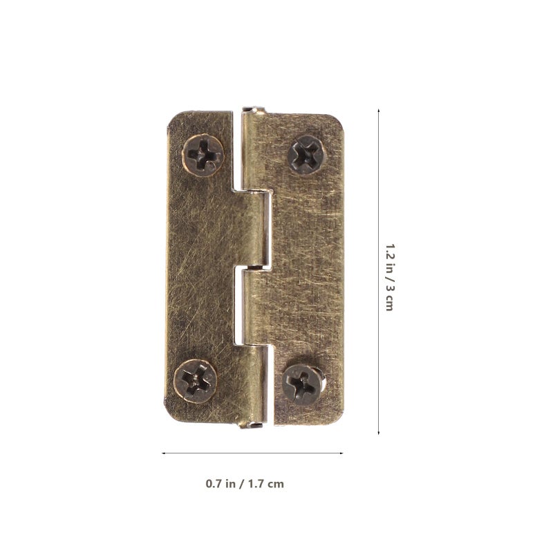 Mini Iron Hinges 1 2 Inch Antique Copper 50 Pcs With Screws For Small Cabinet Jewelry Box DIY Craft - Image 3
