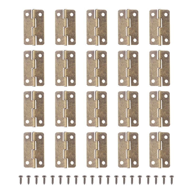 Mini Iron Hinges 1 2 Inch Antique Copper 50 Pcs With Screws For Small Cabinet Jewelry Box DIY Craft - Image 2