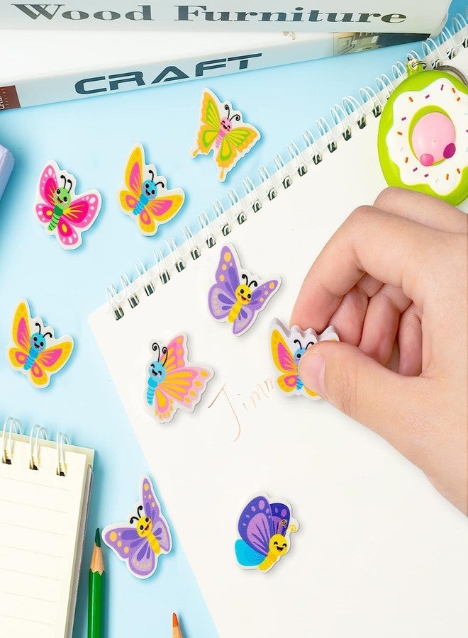 Haooryx Spring Butterfly Mini Erasers for Kids - 60Pcs Bulk Novelty Butterfly Pencil Eraser 3D Desk Puzzle Erasers Pet for Student Homework Reward Classroom Prizes Spring Holiday Gift Filler Supplies - Image 4