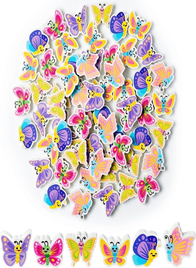 Haooryx Spring Butterfly Mini Erasers for Kids - 60Pcs Bulk Novelty Butterfly Pencil Eraser 3D Desk Puzzle Erasers Pet for Student Homework Reward Classroom Prizes Spring Holiday Gift Filler Supplies - Image 1