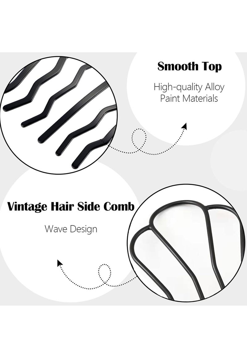 أوزيغالور 4 قطع إكسسوارات شعر معدنية على شكل حرف U من سبائك معدنية - مشابك شعر سوداء ذات شوكة سوداء، أمشاط جانبية، دبابيس تسريحة شعر على شكل حرف U - Image 3