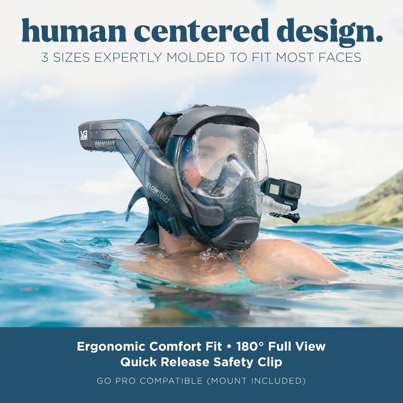 Seaview 180 V3 Full Face Snorkel Mask Adult- The V3 is The Perfect Snorkeling Gear for Adults- Snorkel Mask with 180 Panoramic Viewing and Up to 600% Easier Breathing- Patented Flowtech Air Intake - Image 4