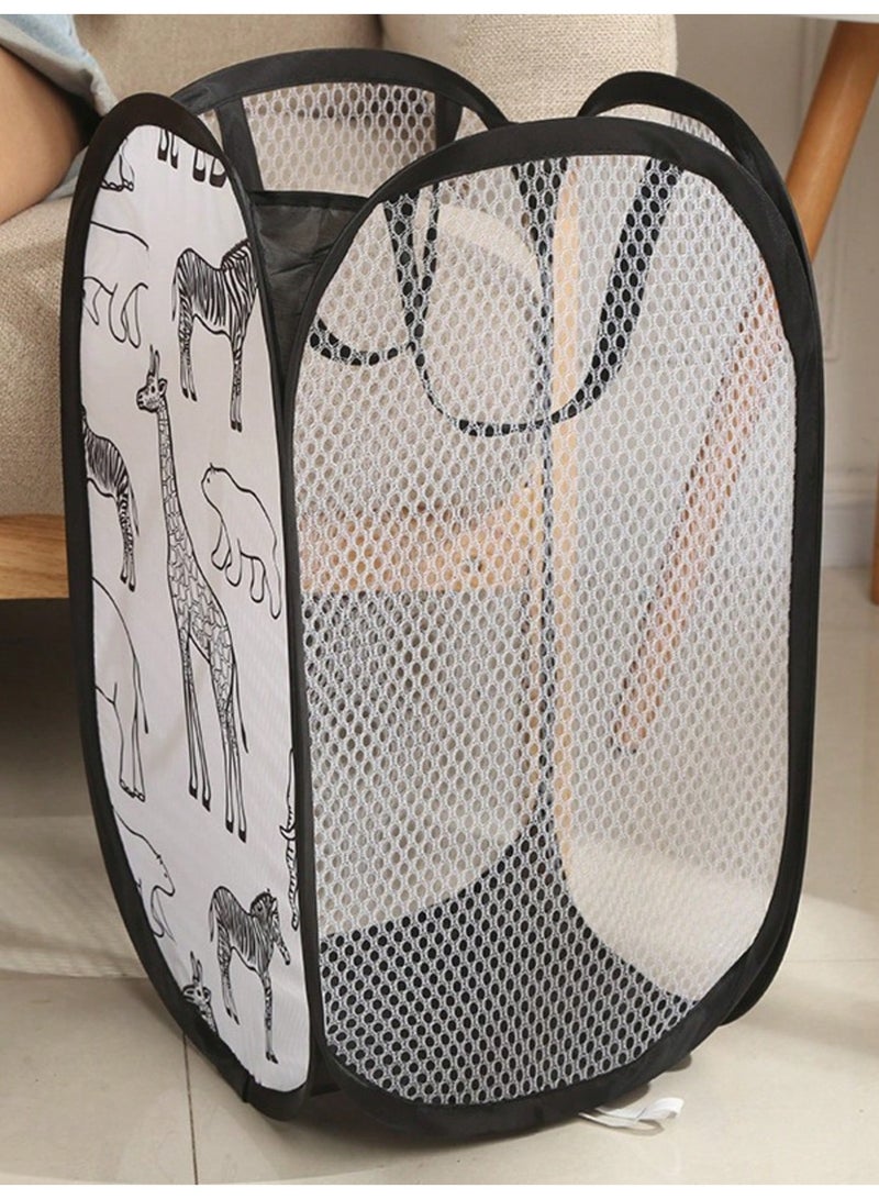 Cartoon Animal Kids Laundry And Storage Basket – Foldable Multi Use Organizer For Clothes Toys And Kids Room Or Bathroom Storage 30 × 30 × 45 cm - Image 3