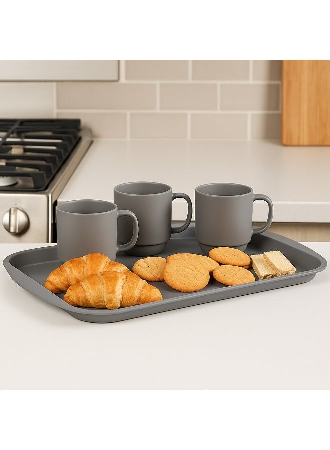 favilla 3-Piece Serving Tray Set - Assorted Sizes - For easy serving of food and drinks. Stain and scratch resistant, easy to clean, lightweight, suitable for everyday indoor and outdoor use, convenient design for carrying and use with trolleys. - Multicolored - Image 3