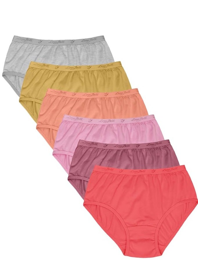Love Bell Love Bell Premium Cotton Four-way stretch Panties - MULTIPACK - Regular and Plus Sizes - Classic Briefs for Women (UAE/KSA, Alpha, M, Regular, Regular, Pastel Plain - 6 Pcs Pack)  - Image 1
