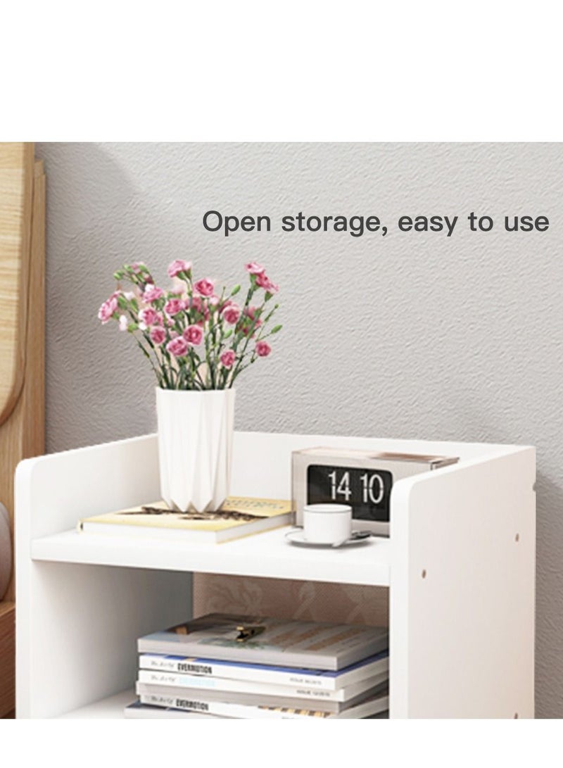 Sharpdo Nightstands Home Bedside Storage Cabinet with Drawer and Shelf (33*26*40cm) - Image 3