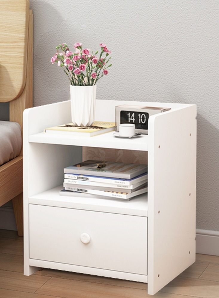 Sharpdo Nightstands Home Bedside Storage Cabinet with Drawer and Shelf (33*26*40cm) - Image 2