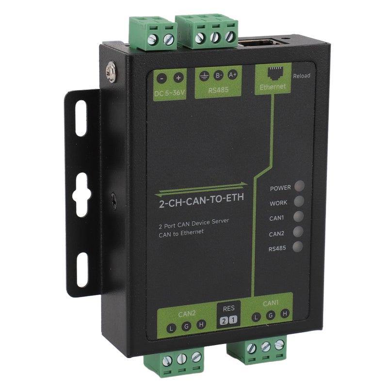 2 Port CAN to Ethernet Server Professional Industrial Grade 2 CH CAN RS485 Ethernet Double Socket CAN to Ethernet Converter for Computer - Image 1