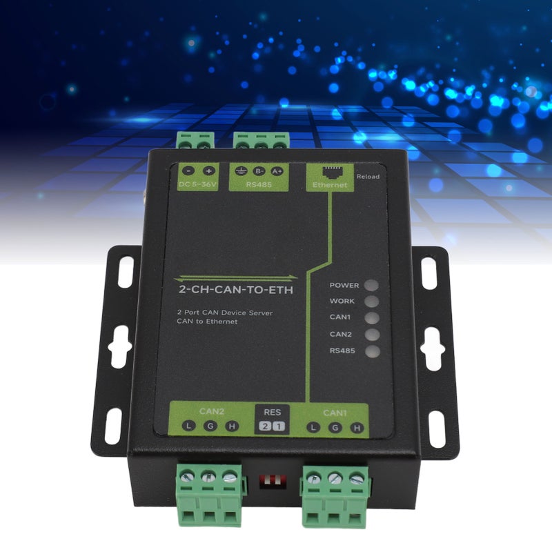 2 Port CAN to Ethernet Server Professional Industrial Grade 2 CH CAN RS485 Ethernet Double Socket CAN to Ethernet Converter for Computer - Image 2
